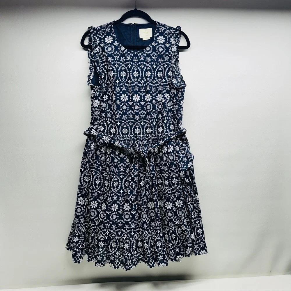 Kate Spade ♠️ navy eyelet mini dress size 12